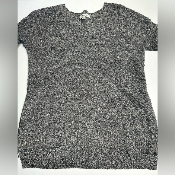 Madewell Sweater Landmark cozy textured grey knit sweater high-low hem, XXS - Picture 7 of 9